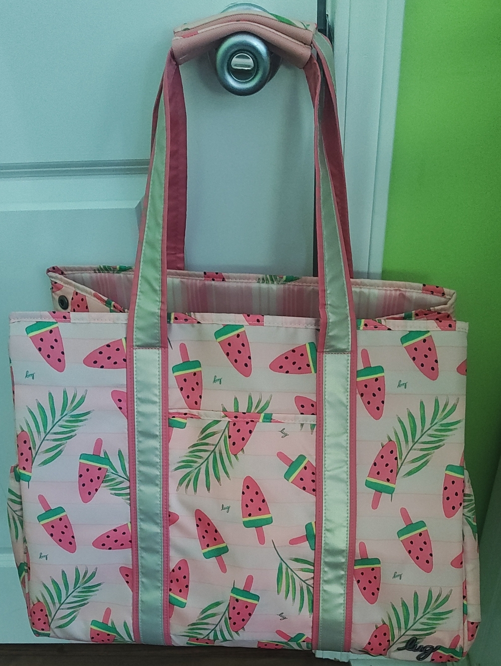 NWOT Lug ROVER in POPSICLE PINK Watermelon Popsicle Print X-Large Tote Bag